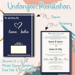 Undangan NIKAH SEDANG 2 SISI NS 07 Simple ( 30 PCS ) dan Murah Bebas Request Design Simple free DESIGN free Foto Kartu Undangan Pernikahan Simple