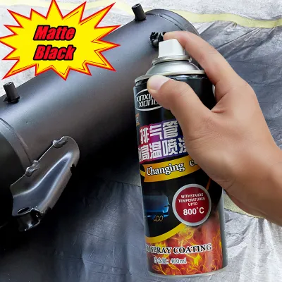 Metallic Black Hightemp 10 Years Without Shedding Paint Spray Paint High Temperature Resistant 800° Spray Painting Anti-Rust Renovation Spray Paint For Motorcycle