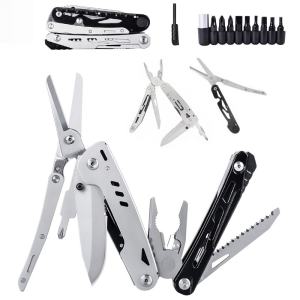 Multi-tool 14-in-1 Pocket Pliers Multifunctional Mini Folding Plier Stainless Steel Outdoor Camping Portable Emergency Pliers Knife Survival Tool