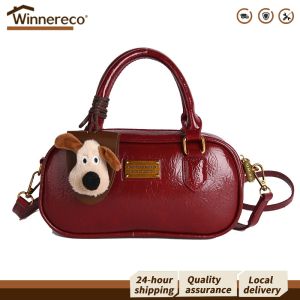 Women Girls Durable PU Leather Bowling Bag with Adjustable Strap for Travel Sports and Daily Activities
