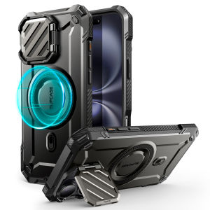 SUPCASE for iPhone 16 Case 6.1 2024 with Camera Cover Stand UBMag XT Compatible with MagSafe Built in Kickstand Military Grade Protection Heavy Duty Rugged Magnetic Phone Case