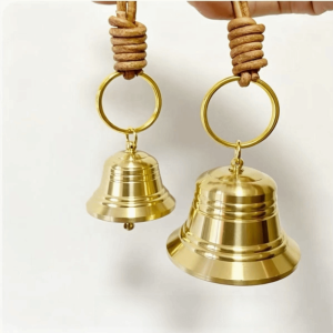 MODERNLUX Vàng Chuông cửa treo Mộc mạc với dây thừng cầm tay Chuông Giáng Sinh Cổ điển Âm thanh rõ ràng Chuông báo mở cửa Trang trí cửa trước