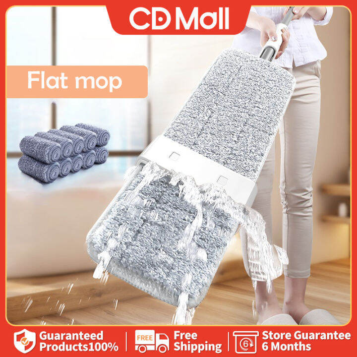 CD Flat Mop 360 Rotation Squeeze Mop Automatic Dehydration Microfiber ...