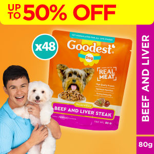 Goodest Dog Wet 80g Pack of 48 (Beef and Liver Grilled Chicken and LiverBraised Beef w/ Veggies)