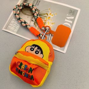 Anime Crayon Shin-Chan Bag Mobile Phone Lanyard Wallet Storage Bag Anti Throwing Wrist Strap Cartoon Gifts for Kids Bag