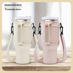 [COD] กระเป๋าใส่ขวดน้ำ40ออนซ์สายสะพายไหล่ปรับได้ที่วางแก้วมัคปลอกหุ้มขวดสีทึบสำหรับกลางแจ้งเดินป่า