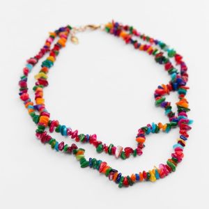 [HOT SALE] IDOKAWA Baroque Pearl Necklace Bohemian Jewellery For Women Irregular Multicolor Cubic Stone Simple Boho Style Short Bead Choker For Lady Girl Fashion Vintage Vaction Style OT Buckle Chain NO3001WW
