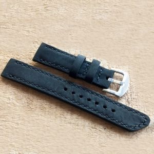 Tali Jam Kulit 18mm Crazy Horse Warna Hitam Garansi 1 tahun