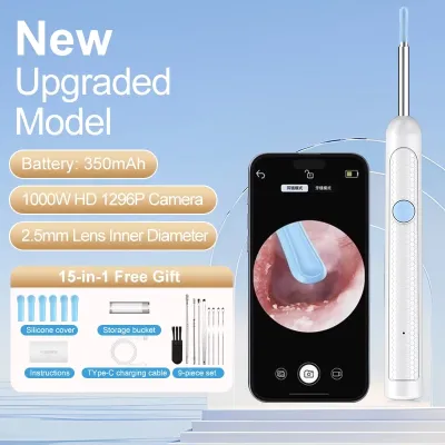 【SG】2.5mm Smart Visual Ear Picks Ear Cleaner Ear Wax Removal Tool 15-in-1 With Camera For Baby Adult Otoscope Endoscope智能采耳棒