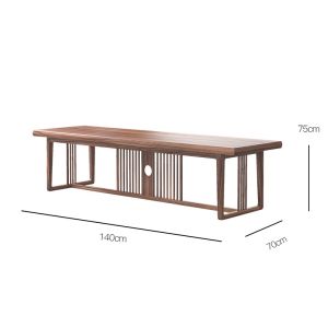 Chinese style tea table solid wood complete set living room white wax wood tea table office tea room tea table natural wood tea table and chair combination