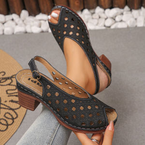 Free Shipping WomenS Perforated Wedge Sandals Are Stylish And Breathable Perfect For Everyday Wear Casual Gatherings Or Those Summer Errands