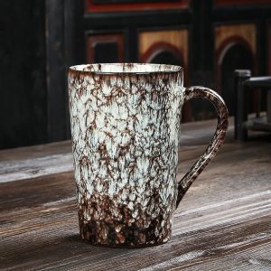 FFBH Creative Personalized Ceramic Mug Large Capacity Drinking Cup Household Men and Women Couple Coffee Cup Beer Cup J6H9P