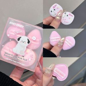 GUERBEIS Bộ miếng bọt biển trang điểm thiết kế hình chó dễ thương với kết cấu nhung mềm cho ứng dụng Kem che khuyết điểm má và ngón tay