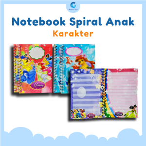 Notebook Spiral Anak Cover Plastik Karakter