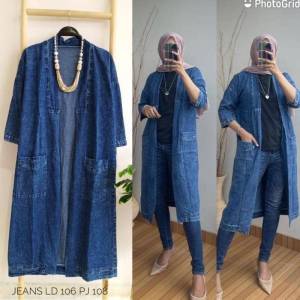 LONGCARDI JEANS KEKINIAN // AOTER DENIM TERBARU 2022 // KARDIGAN PANJANG WANITA // LONGCARDI JEANS JUMBO // SWEATER