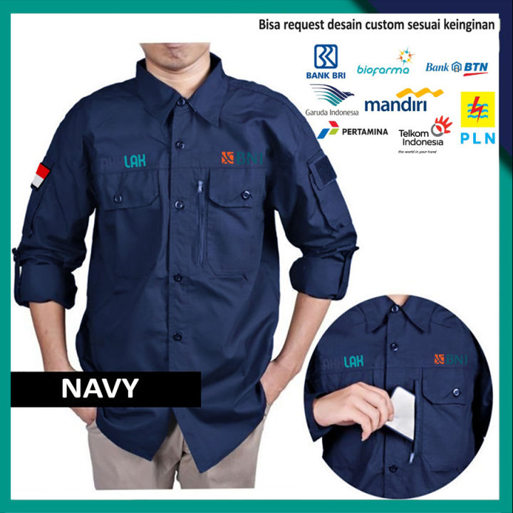 Bisa Satuan Kemeja Lapangan Bumn Bni Pdl Custom Outdoor Baju Pdh Pt