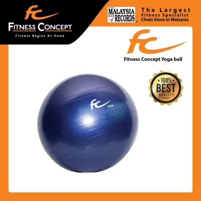 Fitness Concept: 55CM Anti burst Exercise Training Yoga Gymball (Purple) + Foot Pump