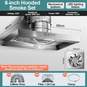 JF High suction smoke exhaust fan powerful ventilation fan kitchen smoke gathering type