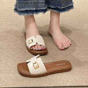 [Free Shipping] Korean-Style WomenS Summer Sandals For Outdoor Wear 2026 New Fashion Versatile Slip-On Sandals To Pair With Skirts For The Beach And Seaside