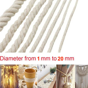 100% Cotton Rope Macrame Cords Beige Twisted String Cotton Cord For Handmade Natural DIY Home Wedding Accessories Gift