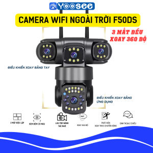 Camera Wifi Yoosee 4 Mắt PA40 20MP - Đen Sang Trọng xoay 360° Đàm Thoại 2 Chiều Chống Nước IP66siêu nét.