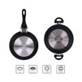 Chef's Gallery Ilag Non Stick Cookware Set 3pcs 24cm Frying Pan, 24cm Casserole & 24cm Glass Lid (Not Induction Ready). 