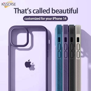 KISSCASE For iPhone 14 Pro Max Silica Gel Shockproof Soft Bumper Transparent PC Back Cover For iphone 13 14 Plus11 12 Pro Max XR XS X Lens Protection Shell Armor Case