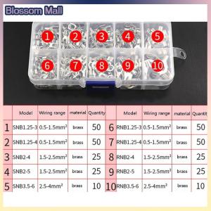 [Blossom] 320Pcs Box 10 In 1 Terminals Non-Insulated Ring Fork U-type Brass Terminals kit