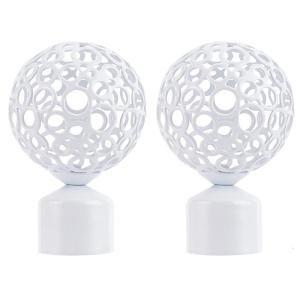 2Pcs Stylish Hollow Out Metal Curtain Rails Poles End Window Drapery Rod End Caps For Bedroom Living Room Decoration