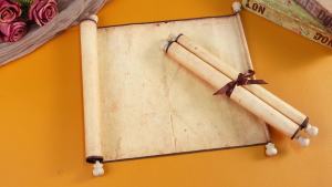 Epakh 2 Pack Blank Paper Scrolls Wrapped on Wood Rod for Writing Drawing Calligraphy Wedding Vows Cosplay Prop Renaissance Festivals Tabletop Role Playing Game(Old Color)