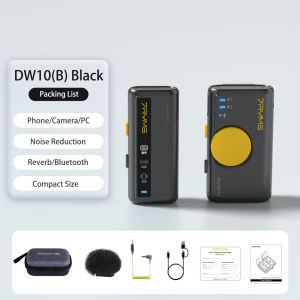 7RYMS iray dw10 mic-rô không dây · 48KHz/16bit được xây dựng trong Bluetooth 5.3 DSP Chip Card âm thanh 100m Khoảng cách làm việc với ai denoise cho DJI GoPro insta360 Huawei Xiaomi Samsung máy tính xách tay