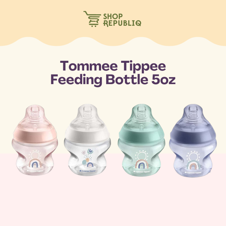 Tommee Tippee Closer to Nature Baby Bottle, Anti-Colic, Breast-like Nipple,  BPA-Free Slow Flow, 5oz 150ml