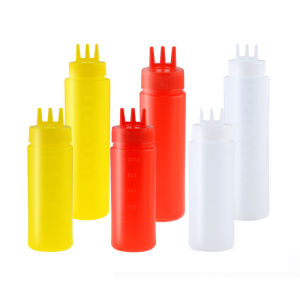 3 Hole Squeeze Bottle Plastic Oil Vinegar Bottles Condiment Dispenser Sauce Ketchup Salad Bottle Kitchen Supplies
