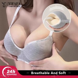 【การจัดส่ง 2-3 วัน】YIFAFA เสื้อชั้นในแฟชั่นสำหรับผู้หญิงแบบยกทรงเด็กสาวเสื้อชั้นในหนา3ซม. สไตล์สปอร์ตบราดันไร้รอยต่อรองรับเนื้อนิ่ม