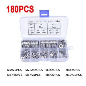 180/360/580 PCS Stainless Steel Boxed Gasket M2-M12 Combination Set Anti-Corrosion Rust Resistant