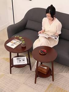 Coffee Table Living Room Sofa Side Table Round Balcony Small Table Household Solid Wood Bedside Table