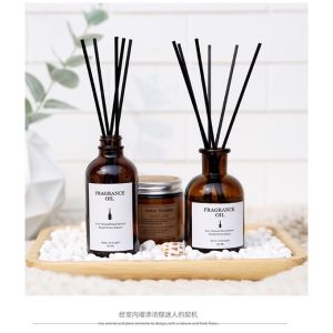 BYME Ins Style Nordic Brown Glass Home Fragrance Aromatherapy Reed Diffuser(100ml)