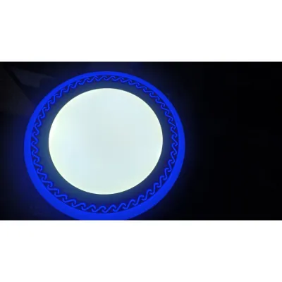 Đèn LED ỐP TRẦN 3 Chế Độ .6+3 Viền HOA VĂN XANH DƯƠNG