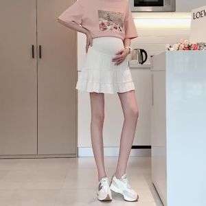 Chân Váy Ngắn Xếp Ly Lưng Cao Nâng Bụng Thời Trang Mùa Hè Cho Mẹ Bầu#X0624