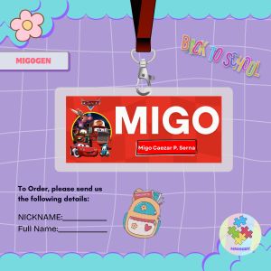 Personalized Cute Name Tag for Kids Custom ID Lace for School Waterproof Laminated Tag with Lanyard