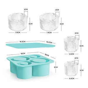 🔥 New 4-Grid Cylindrical Ice Cube Silicone Mold With Lid Ice Freezing Easy Demoulding