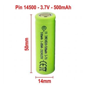 PIN MÁY CẠO RÂU 14500 3.7V 500mAh DÙNG MÁY CẠO RÂU TÔNG ĐƠ MÁY TĂM NƯỚC XE ĐỒ CHƠI