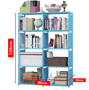 PROMO !!! Rak Buku Portable / Lemari Serbaguna 2X5 SUSUN (BLUE POLKADOT) SHENAR
