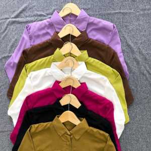 Kemeja Wanita Jumbo Polos LD 120 Shakila Twill By Azka Collection