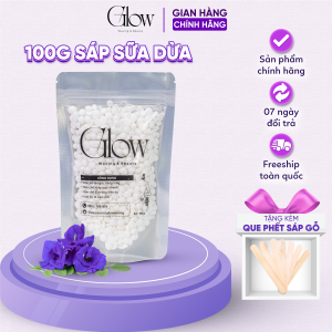 Sáp Wax Lông Nóng Sữa Dừa Cao Cấp Túi 100gr Glow waxing Siêu Bám Lông Chuyên Dùng Cho Da Nhạy Cảm Tặng Que Wax Lông CHE TÊN SẢN PHẨM
