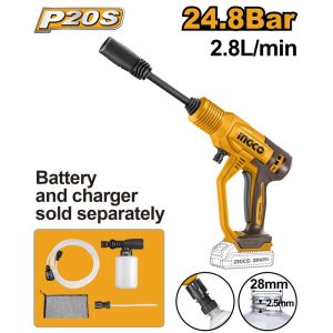 INGCO 20V LI-ION PRESSURE WASHER | MAX 24.8BAR | CPWLI20362 CPWLI2036