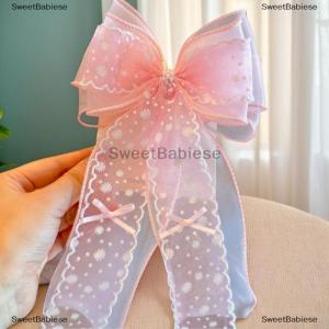 [COD] SweetBabiese Daisy Mesh Lace Bow Hairpin For Girls Childrens Hairgrip Clip Barrette Headwear Hair Accessories