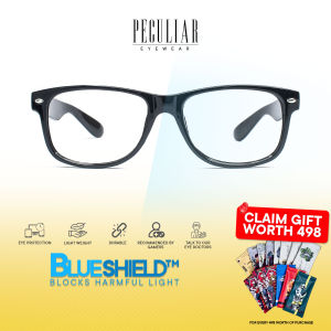 Peculiar Square Boss BlackClear Anti-Radiation Computer Optical Replaceable for Prescription Eyewear / Eyeglass- Peculiar and Odd Collection/Eyeglasses with Replaceable Lens / Glasses for Men or Glasses for Women / Fashion Eyewear