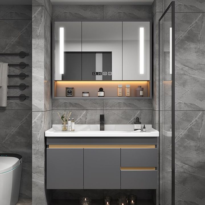 Suspended Vanity Bathroom Cabinets Luxury Washbasin Small Bathroom ...