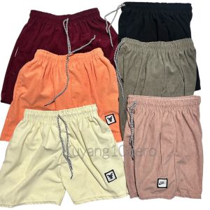 6pcs Free Size Corduroy Casual Shorts for Medium & Large Build